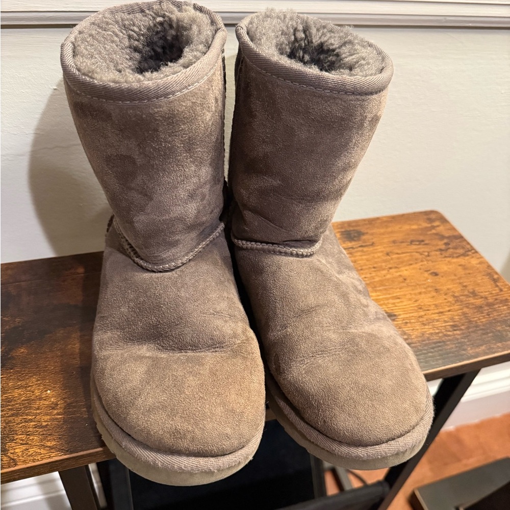 UGG Gray Suede Boots with sheepskin lining